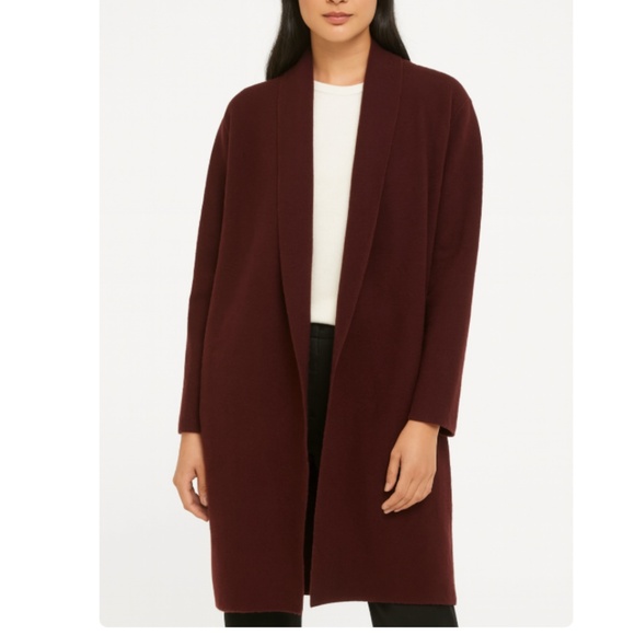 Modern Citizen Open Front Long Line Cardigan Sweater Merlot Size Large - Picture 1 of 5